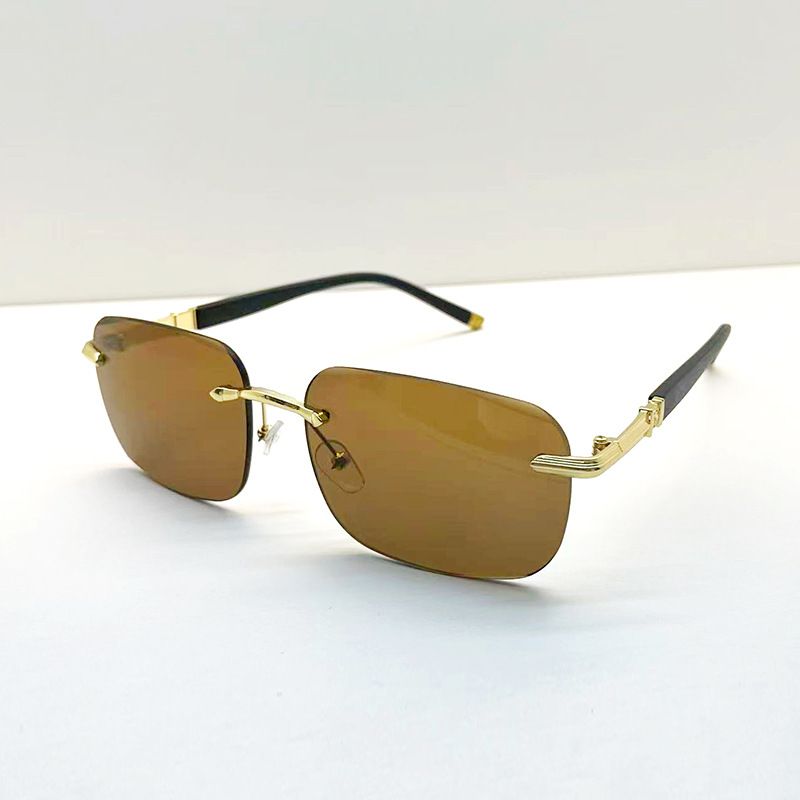 New sunglasses, men's high-end and fashionable glasses, UV-resistant sunglasses, frameless with cut edges