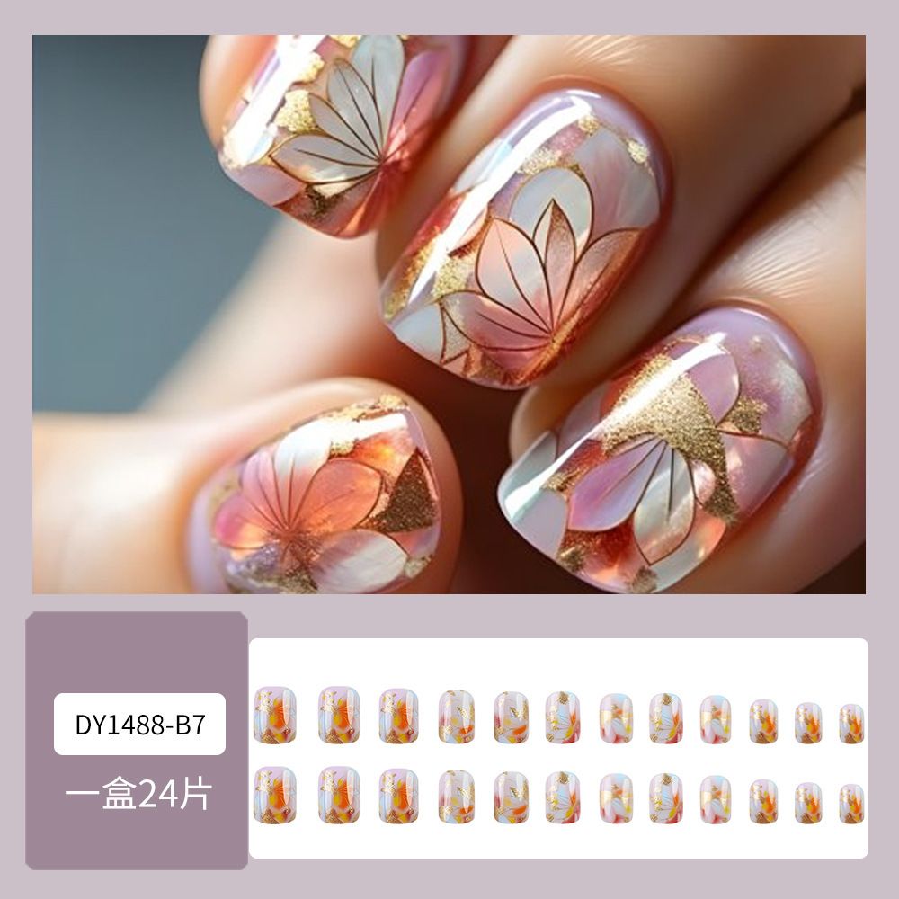 Medium-length detachable wearable nail art pieces for foreign trade