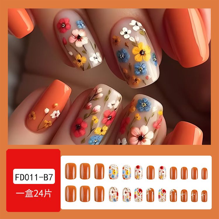 Medium-length detachable wearable nail art pieces for foreign trade