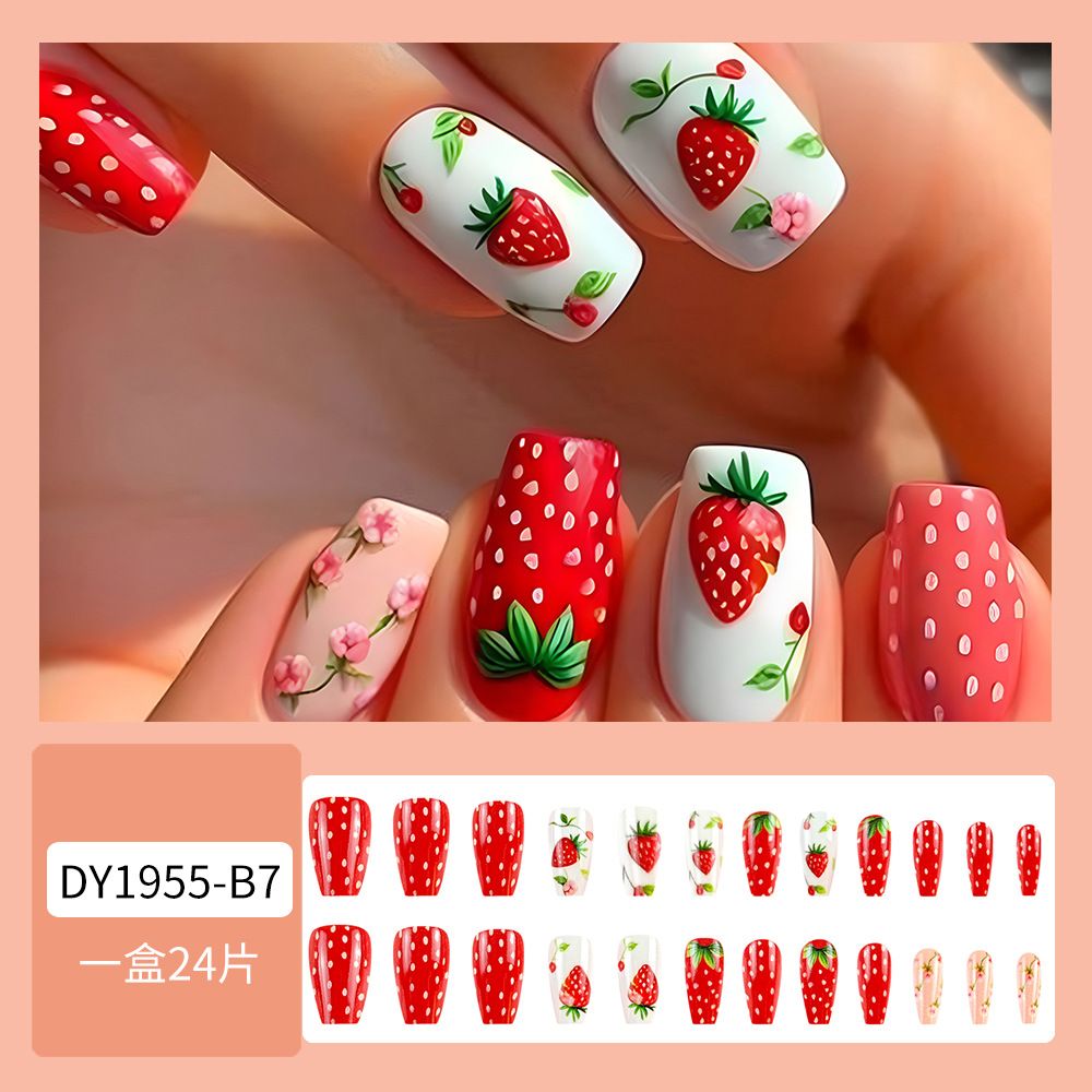 Medium-length detachable wearable nail art pieces for foreign trade