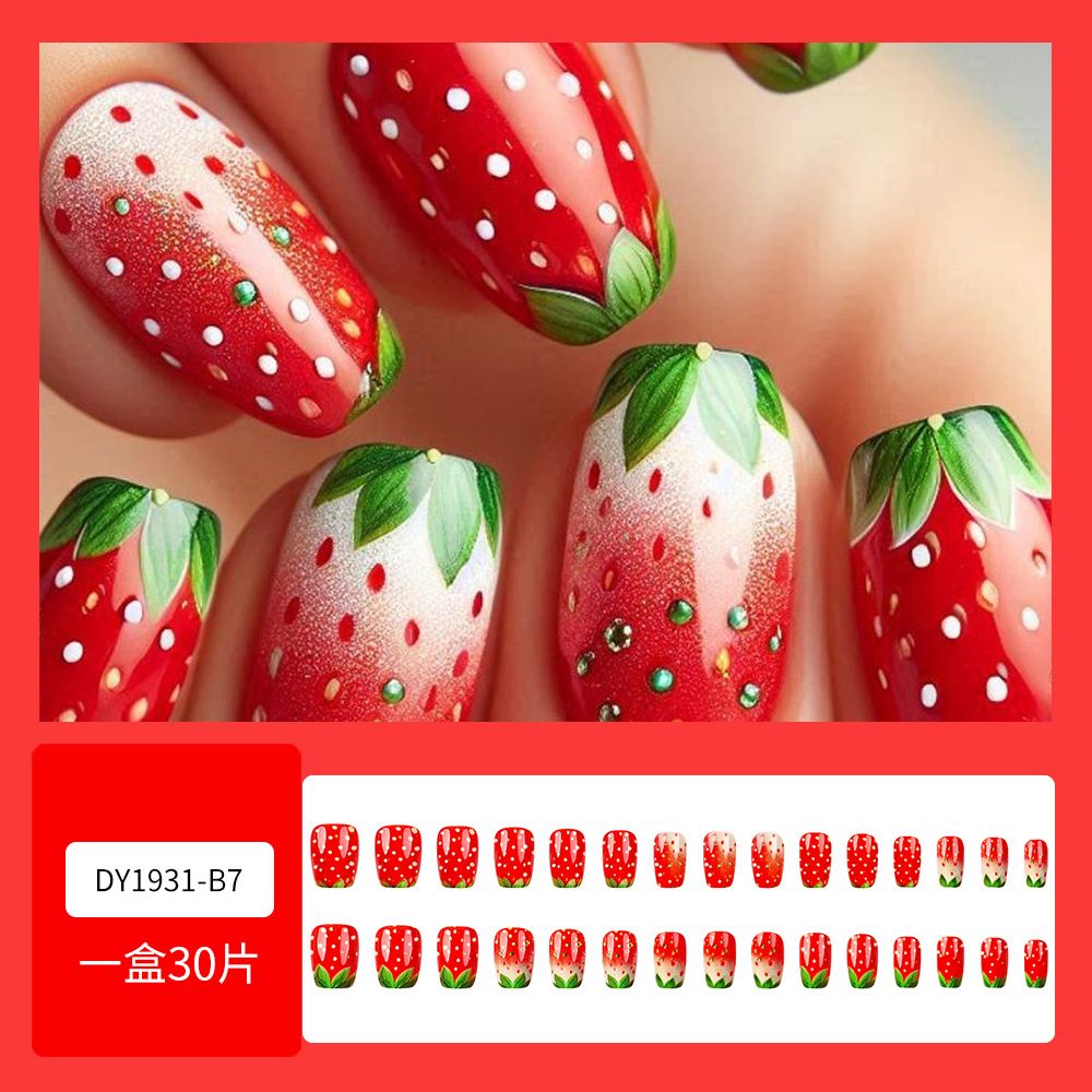 Medium-length detachable wearable nail art pieces for foreign trade