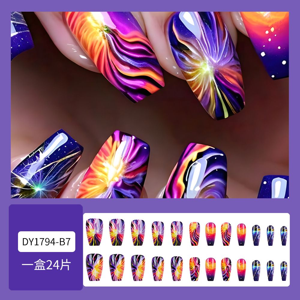 Medium-length detachable wearable nail art pieces for foreign trade