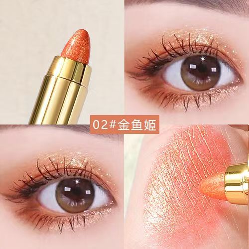 One-touch molding! Lazy Eyeshadow pen, high-gloss double-headed pearlescent fine sparkle, contouring and brightening, Fairy tear Eyeshadow stick, student