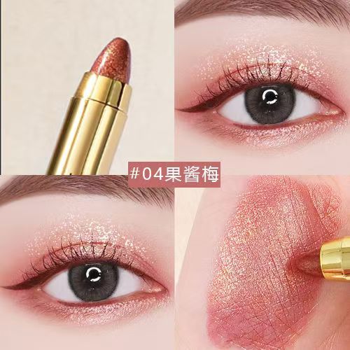 One-touch molding! Lazy Eyeshadow pen, high-gloss double-headed pearlescent fine sparkle, contouring and brightening, Fairy tear Eyeshadow stick, student