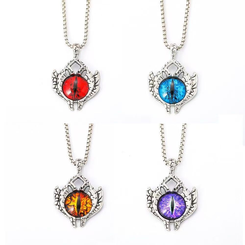 The "Eye to the Sky" evil men's luminous necklace, Orange Personality Eyes, male hip-hop Devil's Eye Necklace