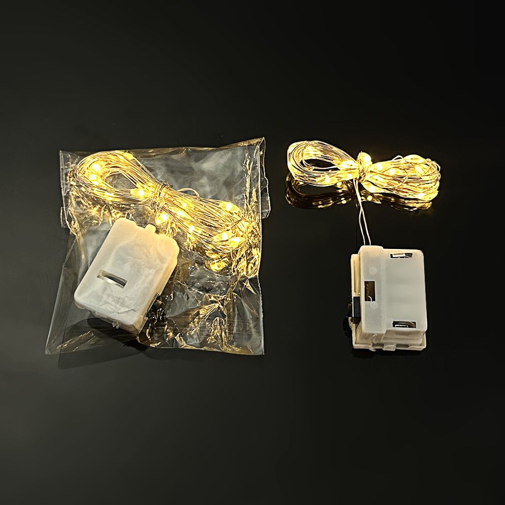 Led small light cake bouquet decoration atmosphere copper wire colored light battery box light string small white box light string star