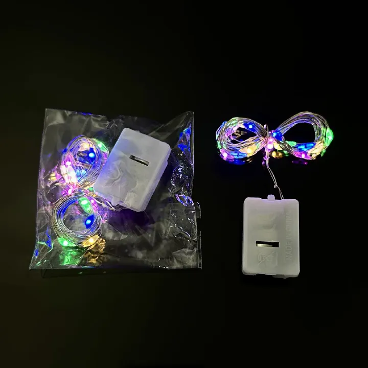 Led small light cake bouquet decoration atmosphere copper wire colored light battery box light string small white box light string star