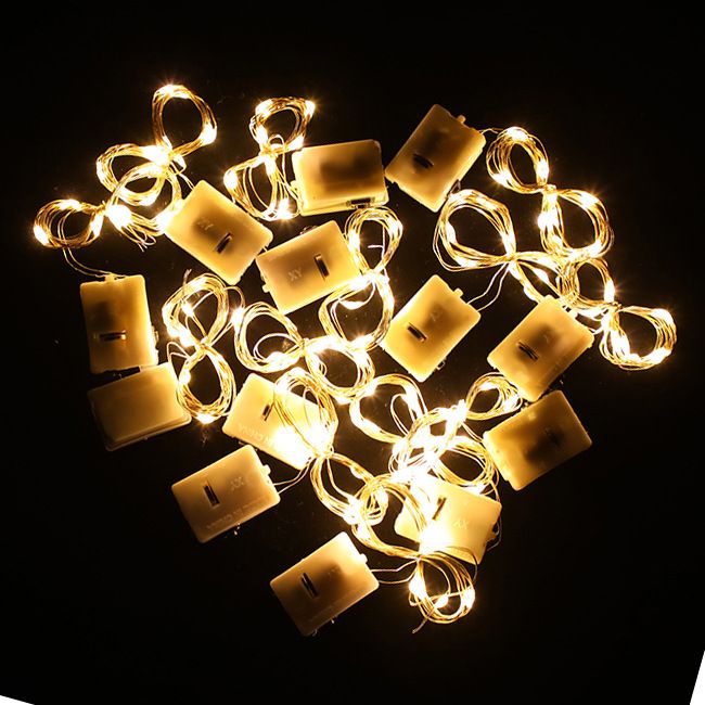 Led small light cake bouquet decoration atmosphere copper wire colored light battery box light string small white box light string star