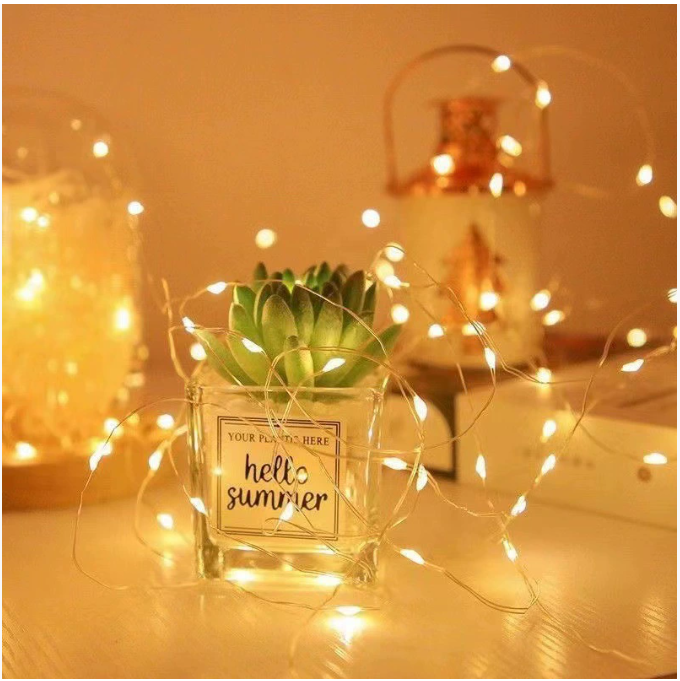 Led small light cake bouquet decoration atmosphere copper wire colored light battery box light string small white box light string star