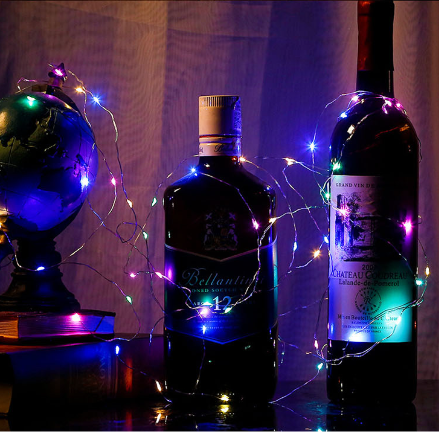 Led small light cake bouquet decoration atmosphere copper wire colored light battery box light string small white box light string star
