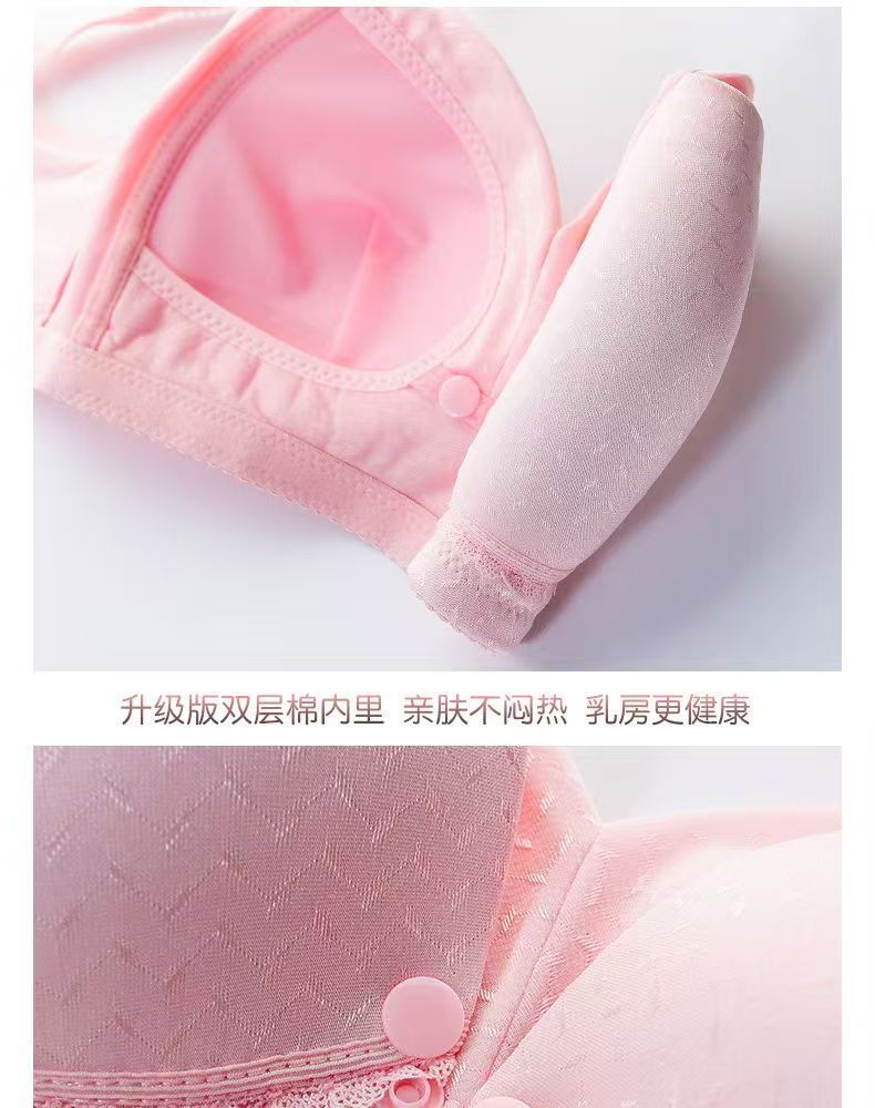 Non-wire nursing bra with front zipper, maternity underwear for pregnant women during pregnancy, postpartum breastfeeding, breast support, anti-sagging, thin bra 34-42 cup