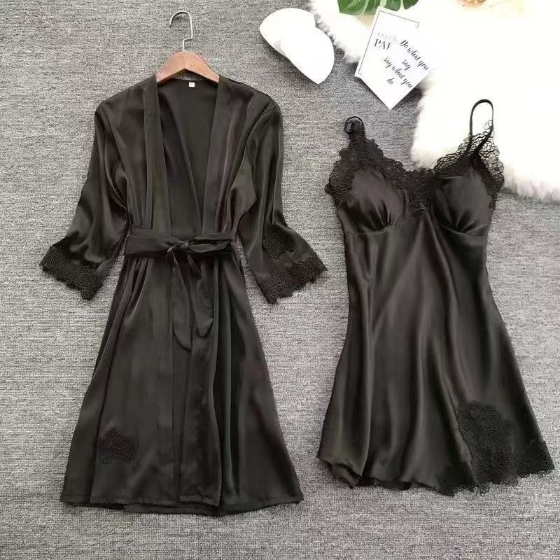 Sexy nightwear for women, two-piece set of women's chiffon halter neck dress, sleeveless, thin, summer, with chest pads, home wear