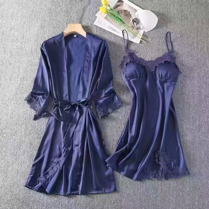 Sexy nightwear for women, two-piece set of women's chiffon halter neck dress, sleeveless, thin, summer, with chest pads, home wear