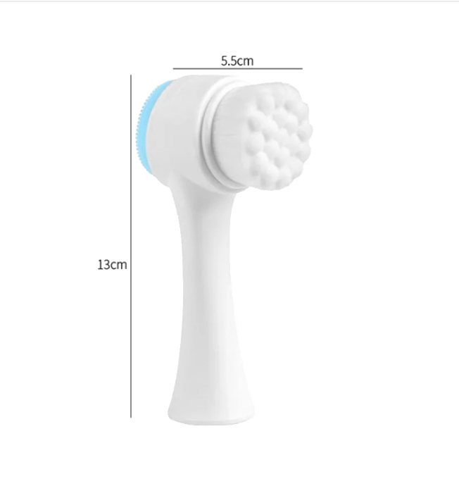 Double-Sided Silicone Face Cleansing Brush Facial Cleanser Blackhead Removal Product Pore Cleaner Exfoliator Face Scrub Brush