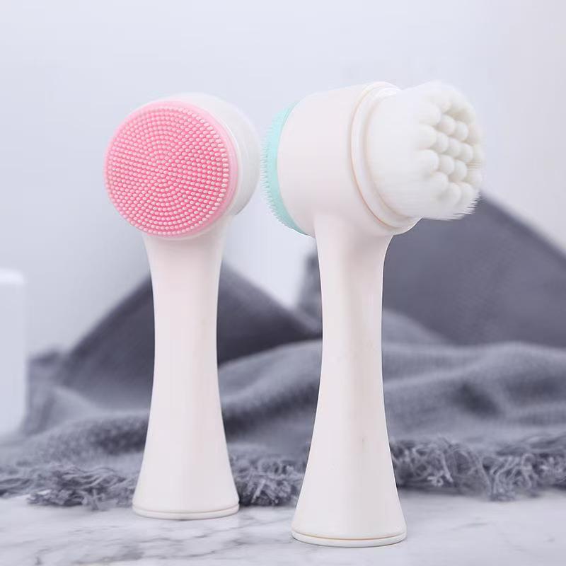 Double-Sided Silicone Face Cleansing Brush Facial Cleanser Blackhead Removal Product Pore Cleaner Exfoliator Face Scrub Brush