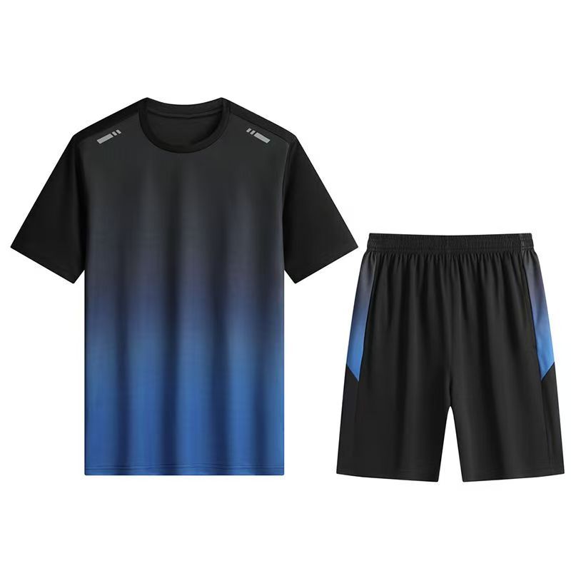 Sportswear set for men and women, summer ice silk quick-drying T-shirt, short sleeves, basketball training, fitness clothes, morning run, running clothes, equipment