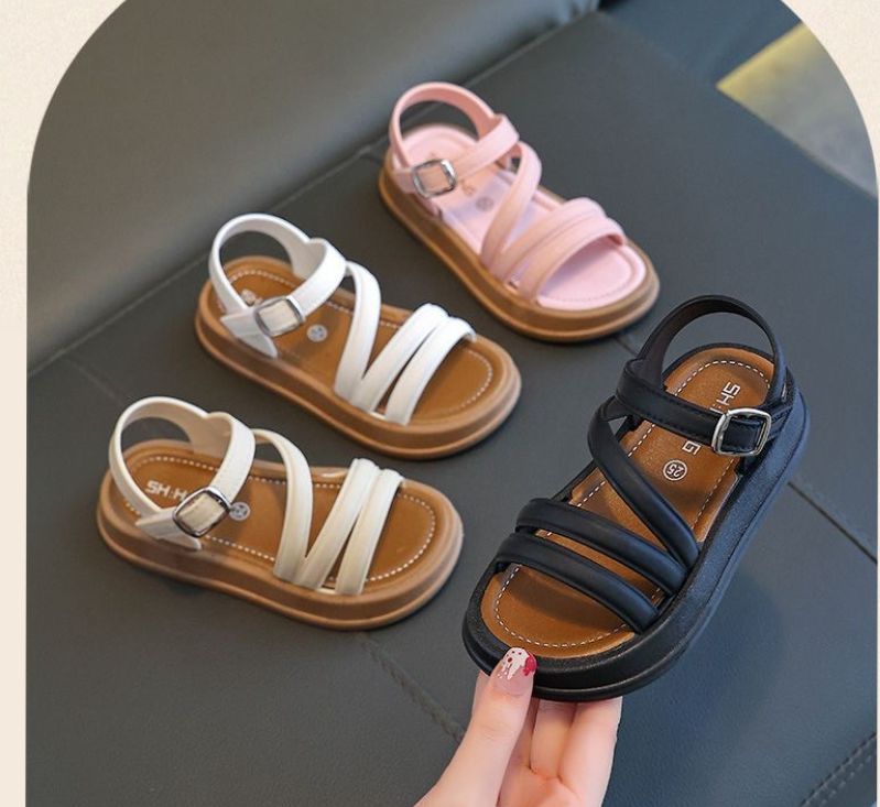 Kids Shoes Sandals Girls' Sandals Fashion Cute Baby Children Beach Shoes Non-Slip Soft Soled Little Princess Shoes Slipper