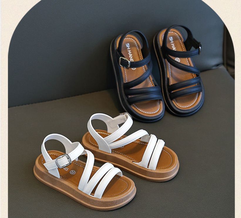 Kids Shoes Sandals Girls' Sandals Fashion Cute Baby Children Beach Shoes Non-Slip Soft Soled Little Princess Shoes Slipper