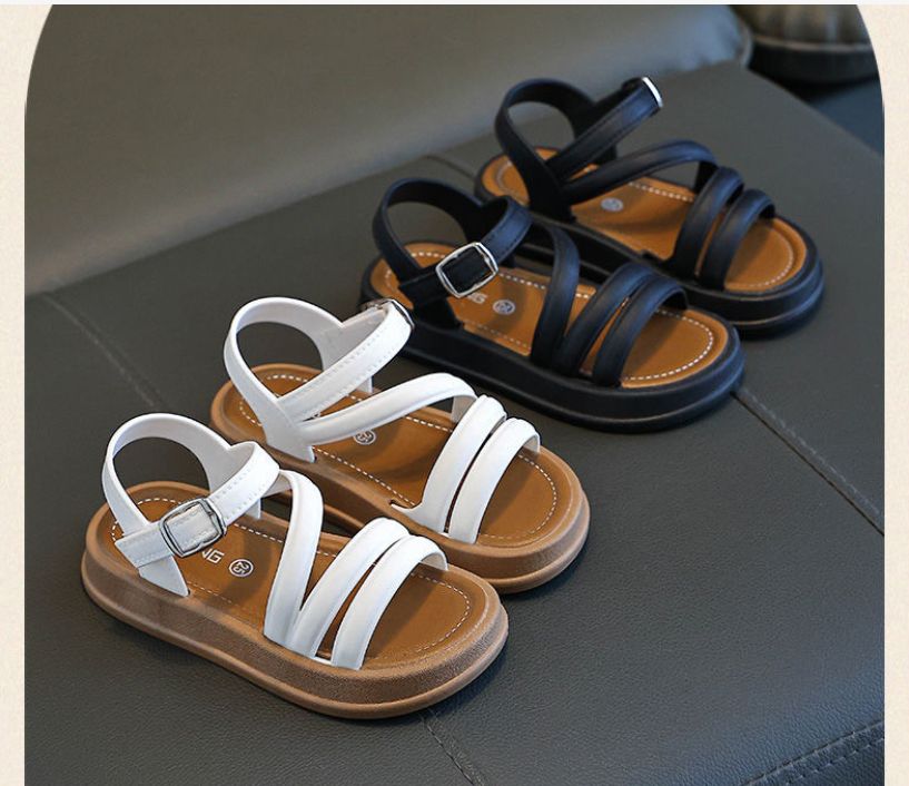 Kids Shoes Sandals Girls' Sandals Fashion Cute Baby Children Beach Shoes Non-Slip Soft Soled Little Princess Shoes Slipper