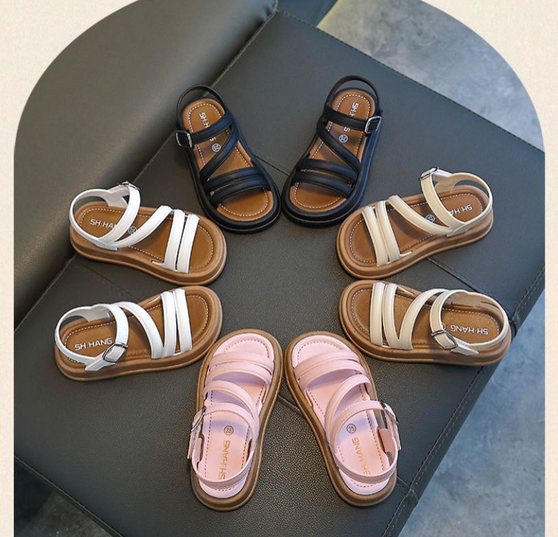 Kids Shoes Sandals Girls' Sandals Fashion Cute Baby Children Beach Shoes Non-Slip Soft Soled Little Princess Shoes Slipper