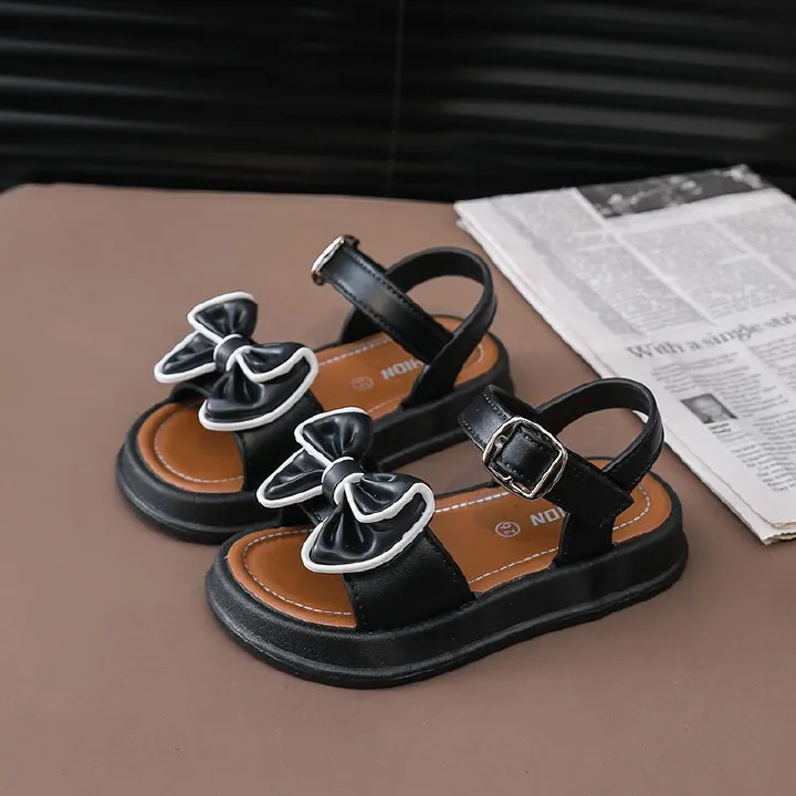 Kids Shoes Sandals Girls' Bowknot Princess Sandals Fashion Cute Baby Children Beach Shoes Non-Slip Soft Soled Little Princess Shoes Slipper