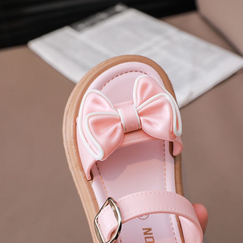 Kids Shoes Sandals Girls' Bowknot Princess Sandals Fashion Cute Baby Children Beach Shoes Non-Slip Soft Soled Little Princess Shoes Slipper