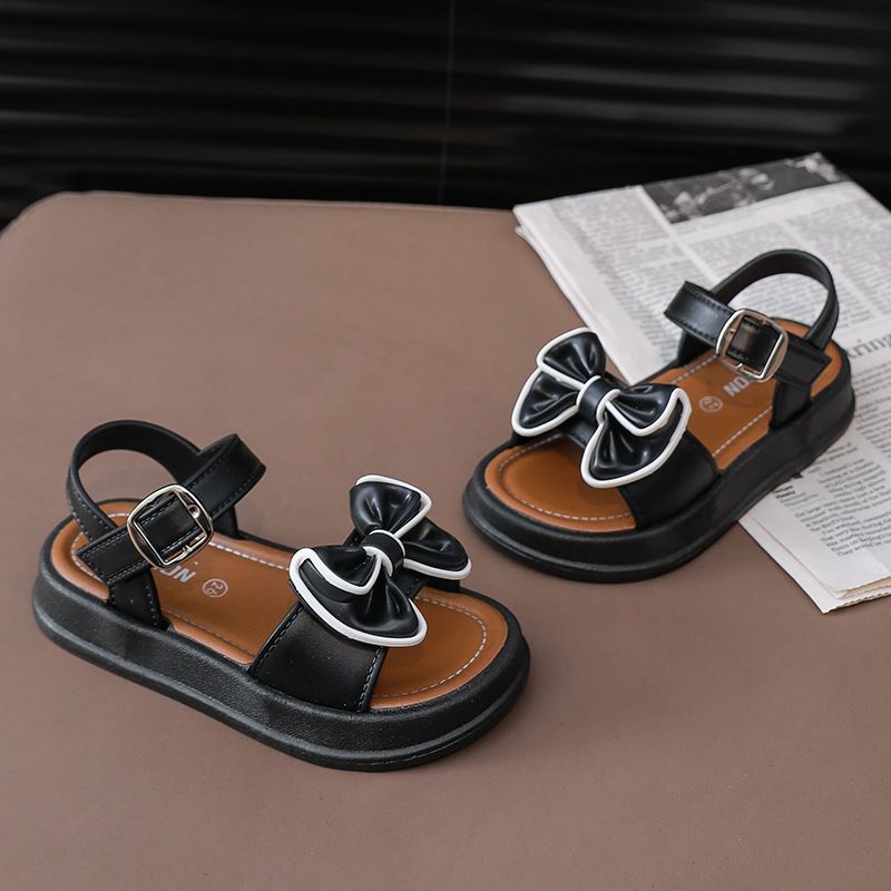 Kids Shoes Sandals Girls' Bowknot Princess Sandals Fashion Cute Baby Children Beach Shoes Non-Slip Soft Soled Little Princess Shoes Slipper