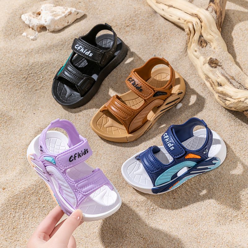 New Boys' Girls' Sandals Kids Beach Sandals Wear-Resistant Soft-Soled Non-Slip  For Boys And Girls