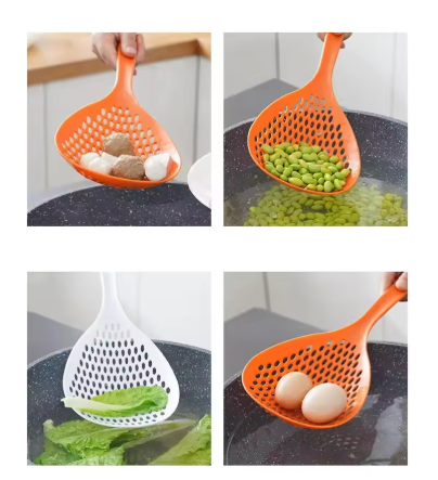 1pc Large Nylon Food Strainer Spoon - Creative Cooking Spatula, Colander, and Soup Strainer for Household Kitchen