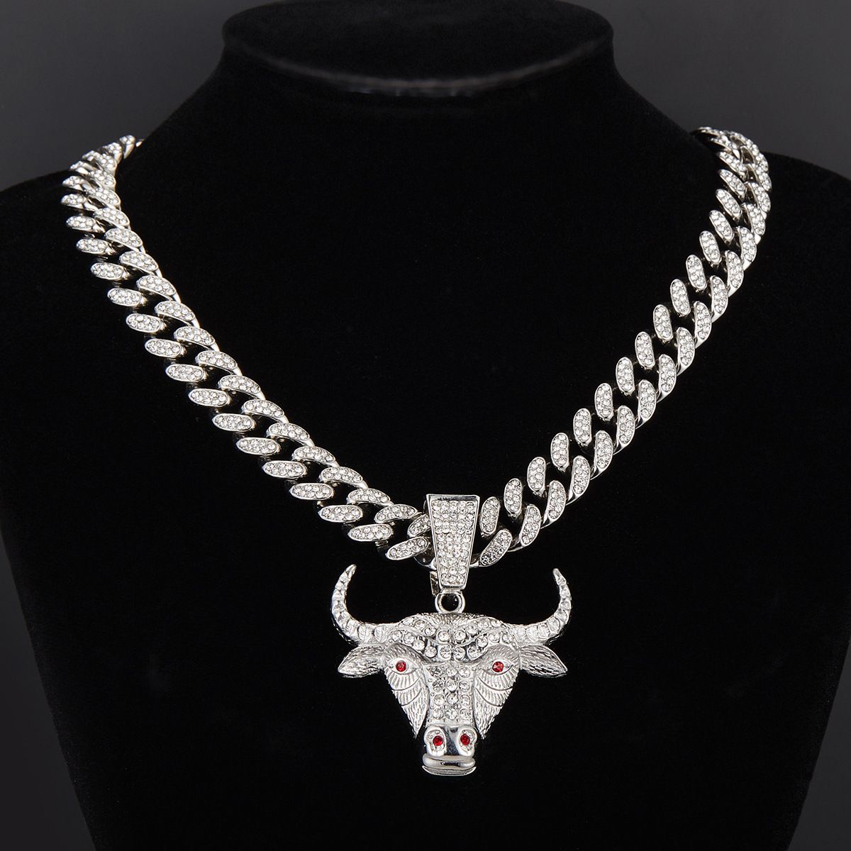 Full Rhinestone Hip Hop New Tauren Gold Iced Out Crystal Cuban Chain Necklace For Women Men Bling Paved Hiphop Jewelry Miami Male Rapper Accessories Jewelry Gift Set