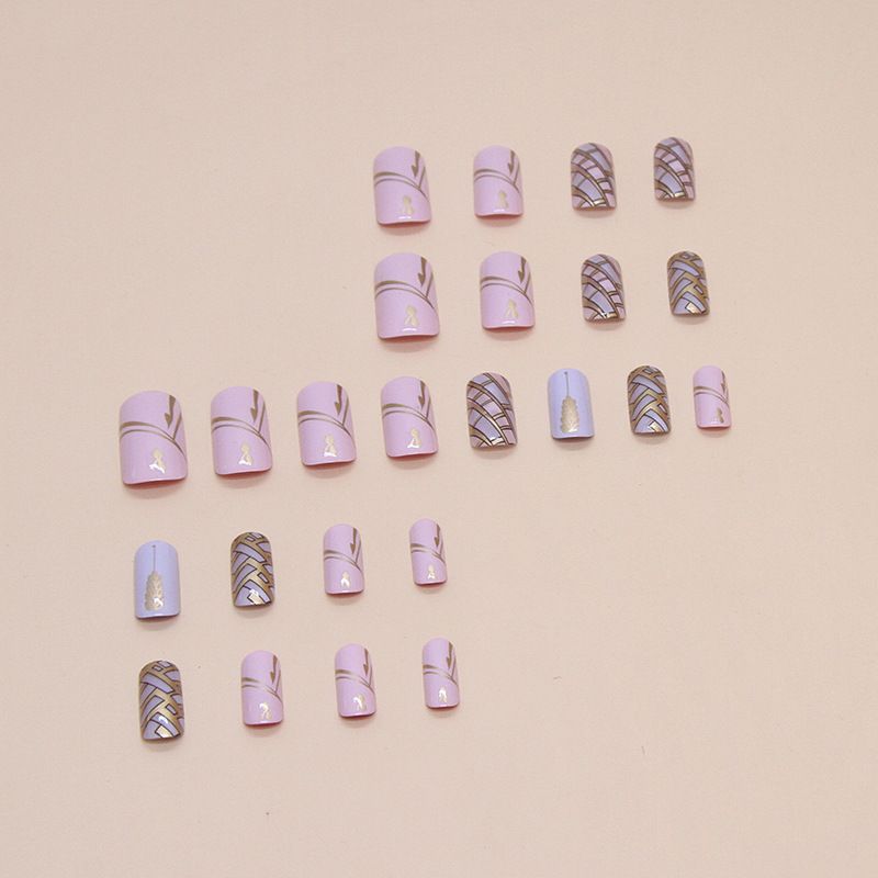 Nail art 24-piece set fake nails reusable sticker nails press-on full coverage fake nail tips and jelly sticker cosmetic accessories view 4