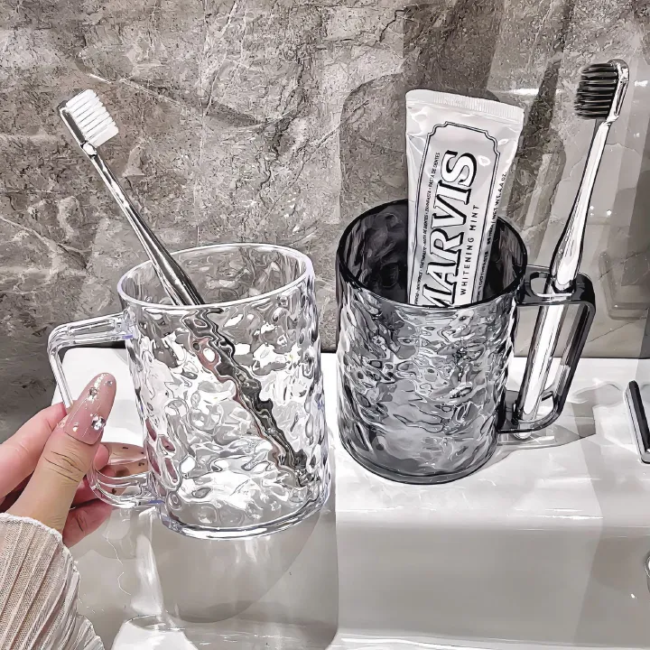 500ML Toothbrush Cup Glacier Pattern Luxury Bathroom Wash Cup Household Simple And Portable High-Value Brush Cup Mouthwash Cup