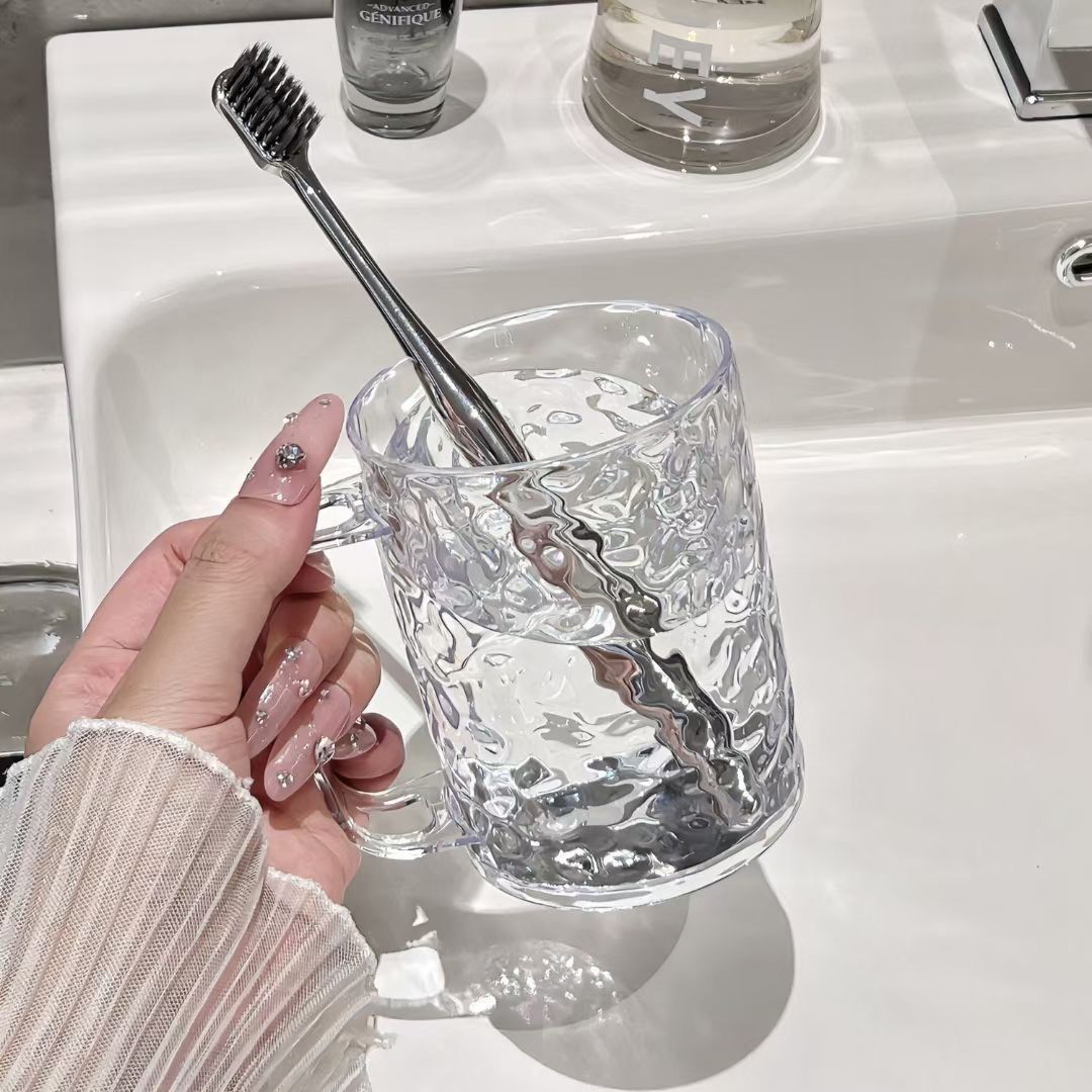 500ML Toothbrush Cup Glacier Pattern Luxury Bathroom Wash Cup Household Simple And Portable High-Value Brush Cup Mouthwash Cup