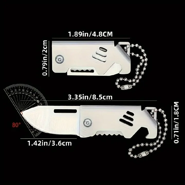 1Pc Small Steel Cannon Mini Folding Knife - Keychain Pendant, Portable Outdoor Camping Knife, Ideal for Unpacking and Everyday Use