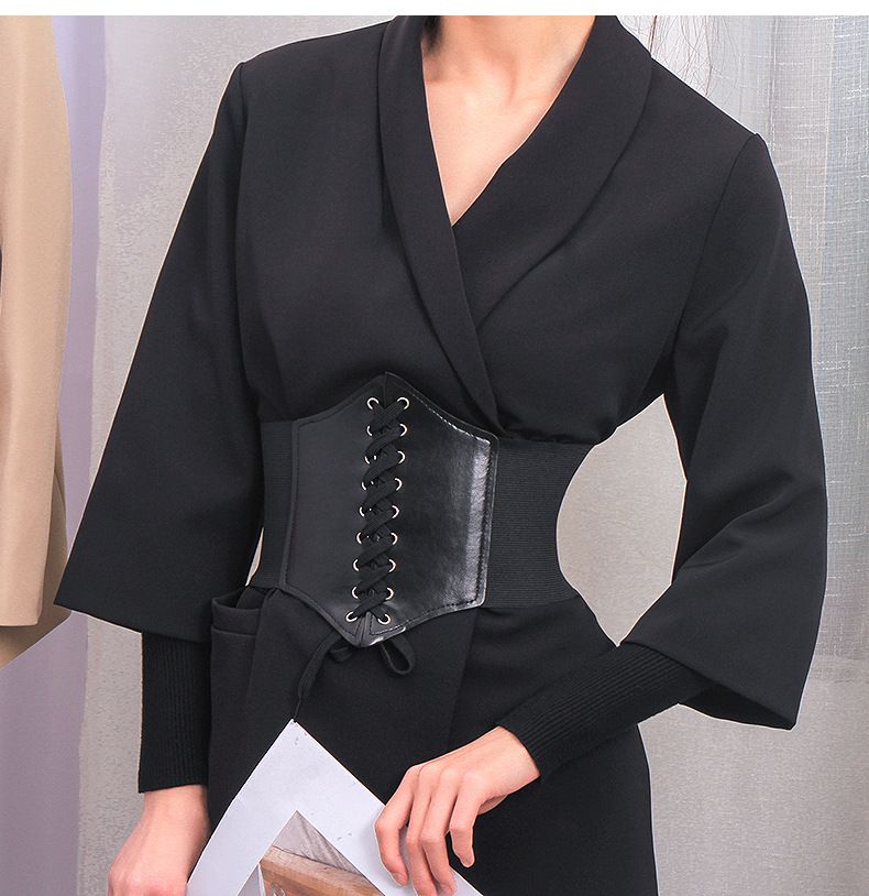 Ladies Waist Belts, Women's Waist Belts Trainer Slimming Belts Elastic Shapewear PU Leather Binding PU Leather Belt Dress Skirt Suit Decoration Accessories Fashion Female Strap Slim Body Shaper Corset