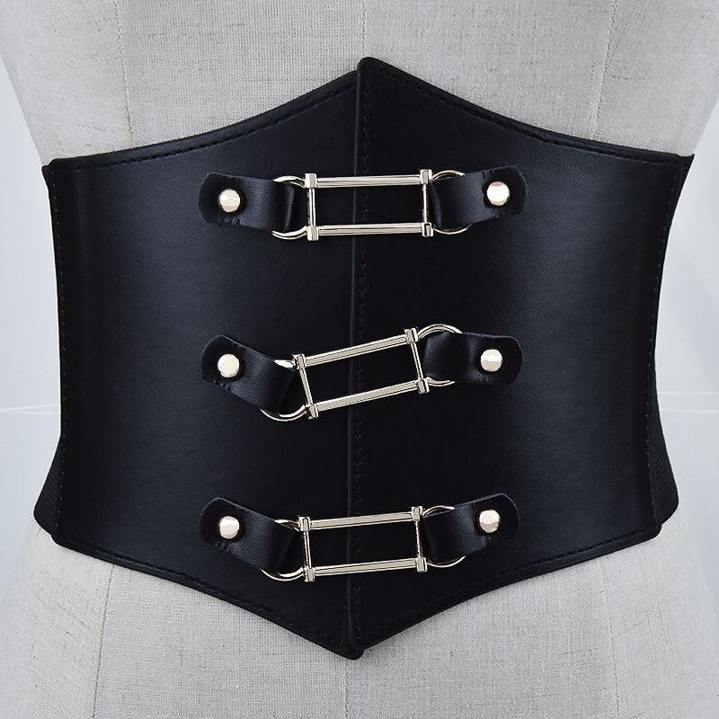 Ladies Waist Belts, Women's Waist Belts Trainer Slimming Belts Elastic Shapewear PU Leather Binding PU Leather Belt Dress Skirt Suit Decoration Accessories Fashion Female Strap Slim Body Shaper Corset