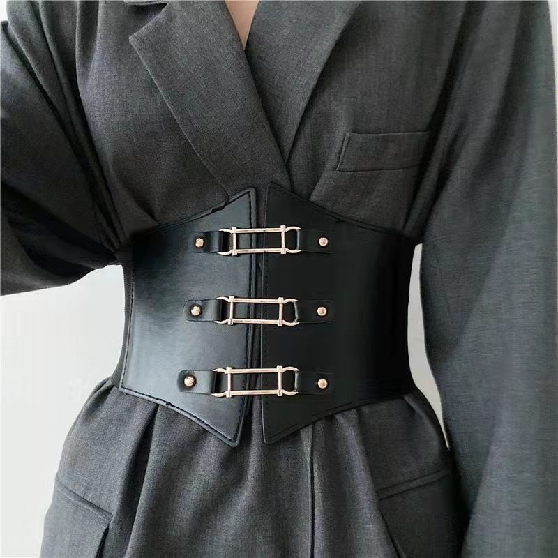 Ladies Waist Belts, Women's Waist Belts Trainer Slimming Belts Elastic Shapewear PU Leather Binding PU Leather Belt Dress Skirt Suit Decoration Accessories Fashion Female Strap Slim Body Shaper Corset