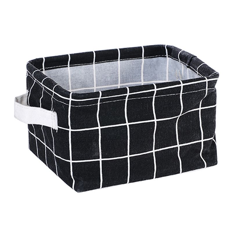 Fabric storage box cotton and linen storage box desktop storage box cosmetics storage basket underwear storage basket 14x12x20cm