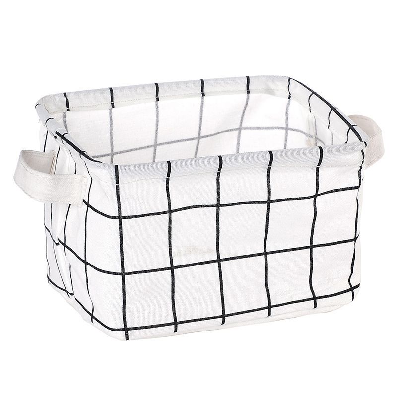 Fabric storage box cotton and linen storage box desktop storage box cosmetics storage basket underwear storage basket 14x12x20cm