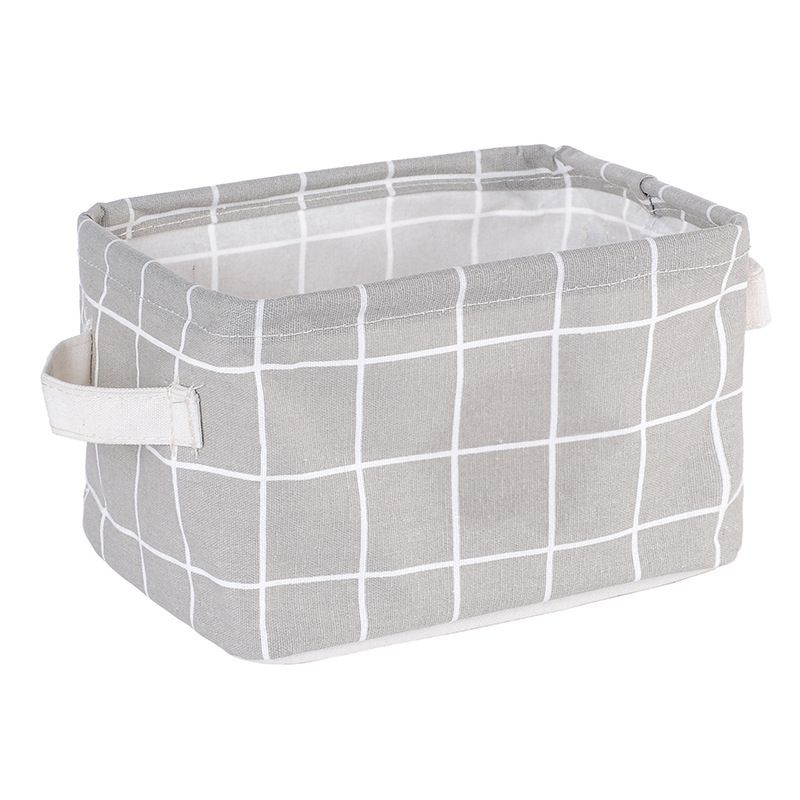 Fabric storage box cotton and linen storage box desktop storage box cosmetics storage basket underwear storage basket 14x12x20cm