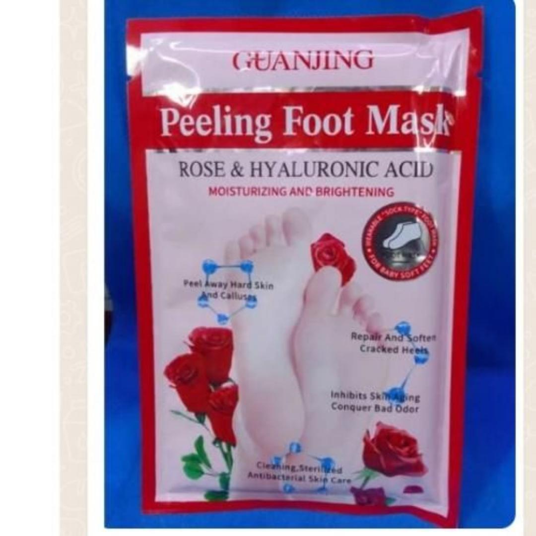 Guanjing Moisturizing&Brightening Rose&Hyaluronic Acid Peeling Foot Mask-Repair&Soften Cracked Heels