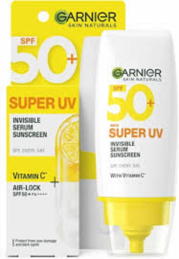 Garnier Super UV Invisible Serum Sunscreen SPF 50 PA++++ UVA/B for Broad Spectrum