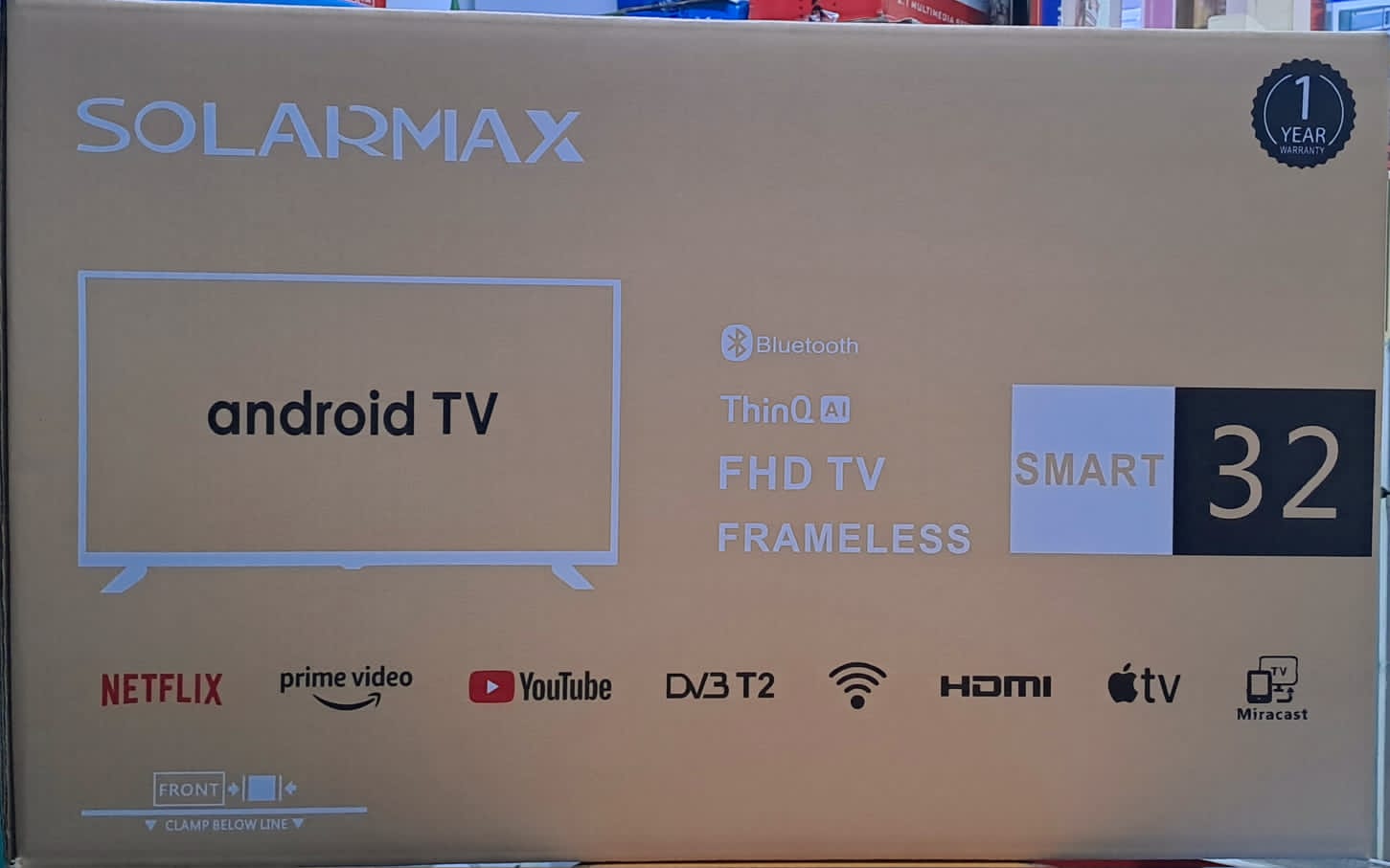 🎁 BONUS TRIPLE GIFT SET! FREE MK TV Guard ⚡ + Wall Mount Bracket 🧱 + 3-Way Extension Cable 🔌 with Every Solarmax 32” Frameless Android Smart TV 📺🎉