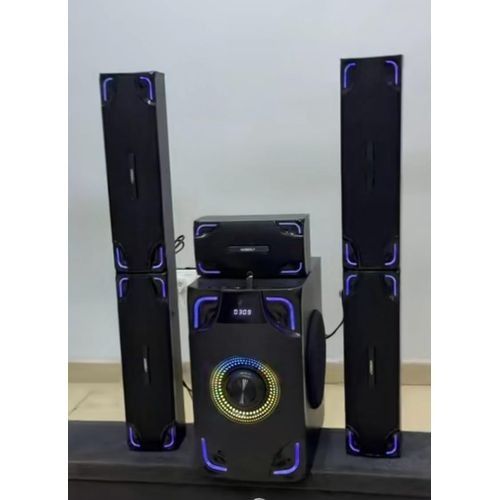✨🔊 NOBEL+ NB-2060 55000W PMPO Home Theater System with Dynamic LED Lights, Bluetooth, USB, SD Card, & FM Radio 🎶