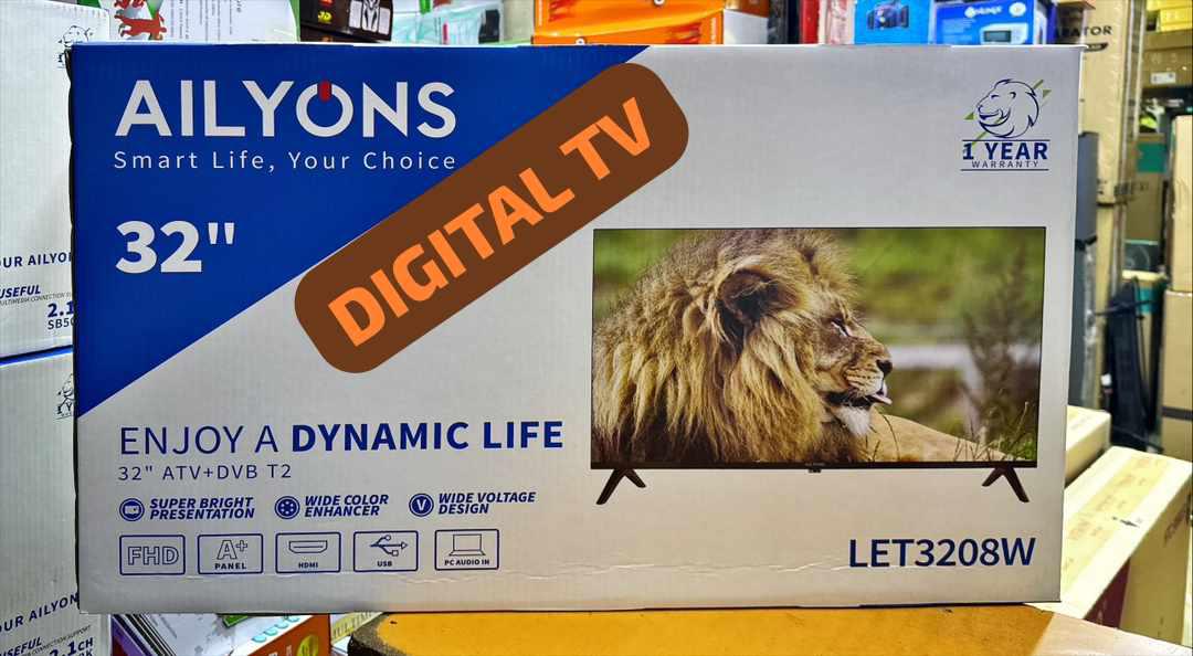 📺 AILYONS 32" FHD Digital LED TV ✨ | A+ Panel, Wide Color Enhancer, HDMI, USB & DVB T2 Tuner 📡 | 1 Year Warranty | Model: LET3208W