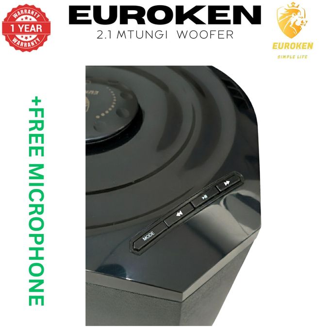 🔥🦁 Euroken EK-607 2.1CH Multimedia Speaker System 🎶 20000W PMPO 💥 Bluetooth 📡 USB 📀 HiFi Sound 🎤 Remote Control 💫 DC 12V Powered – Home Audio Beast! 🎧