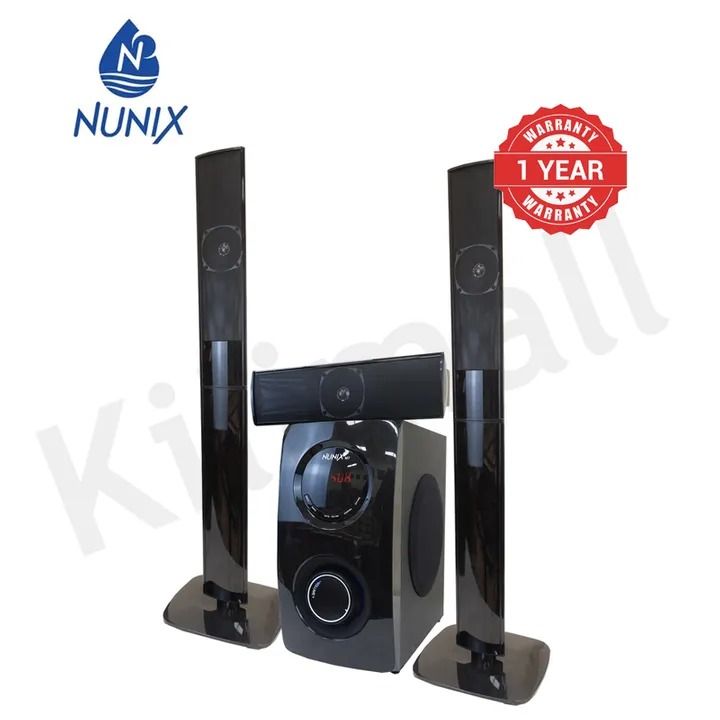 Nunix NU-M7 3-1 Channel Mini Home Theater System – Bluetooth, USB, FM, HiFi Bass, 12000W PMPO, Remote Control, LED Display, DVD Support, Tall Boy Design 🔊🎼🎮