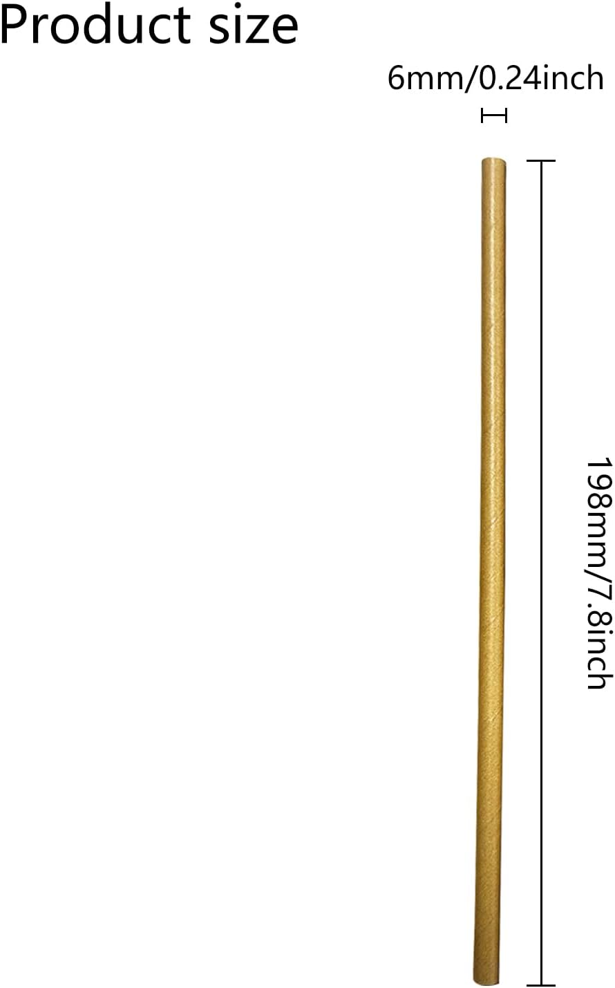 10 Pack Kraft Paper Straws Biodegradable co-Friendly Drinking Bulk for Party Supplies, Bridal/Baby Shower, Birthday, Mixed Drinks, Weddings, Restaurant, Food Service