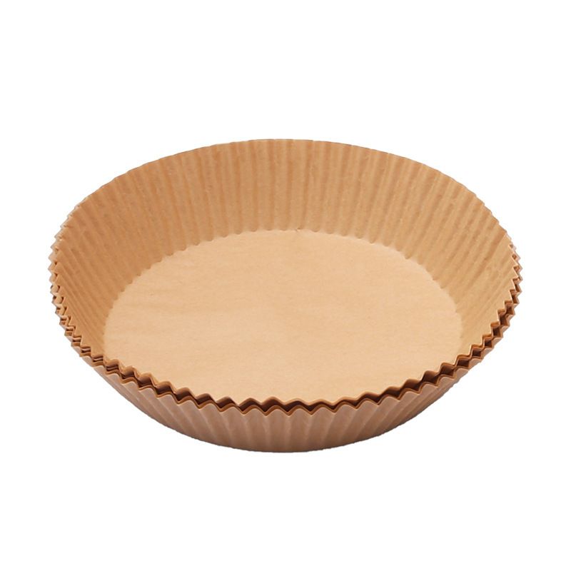 50Pcs/Set Pre-Cut Air Fryer Parchment Paper Liners - Double Sided Non-Stick Baking Sheets, Wood Pulp Disposable Round Trays for Cheesecake/Chicken/Fries (20cm Dia, Food Grade)