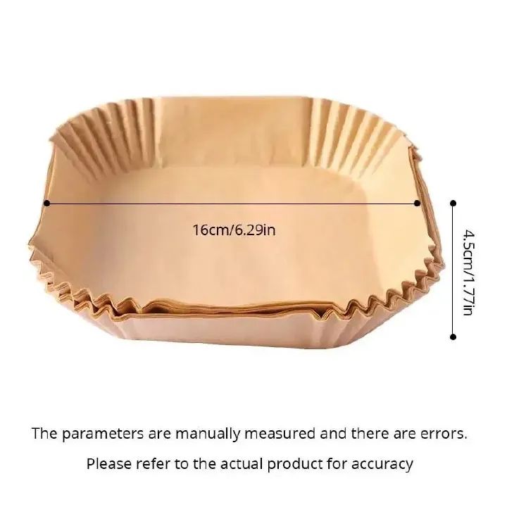 50pcs/set Air Fryer Disposable Paper Parchment Wood Pulp Steamer Cheesecake Air Fryer Accessories Baking Paper For Air Fryer(20cm Dia, Food Grade)